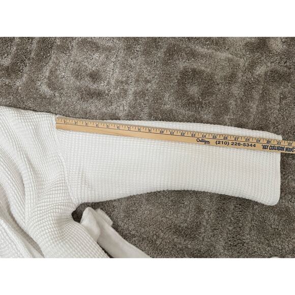Hotel Collection Cotton Waffle Textured Bath Robe White Small - Picture 11 of 11